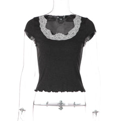U-Neck Lace-Trim Tank Top