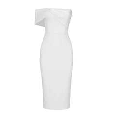 Strapless Bandage Off-shoulder Midi Dress