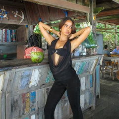 See-through Halter Top & Bralette Set - Streetwear Crop Tank