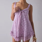 Lace Sweatheart Neck Lace Mini Slip Dress