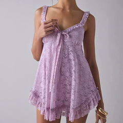 Lace Sweatheart Neck Lace Mini Slip Dress