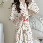 Cartoon Print Kimono Long-Sleeve Robe Nightgown