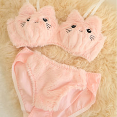 Plush Cartoon Bear Bra Set