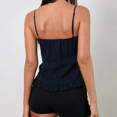 Chiffon Ruffled Trim Camisole Top