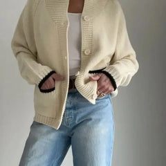 Shawl Collar Back Printed Cardigan