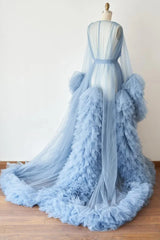 Long Tulle Fluffy Sleepwear Robes