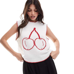 Jacquard Knitted Sleeveless Vest