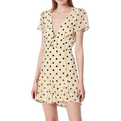Polka Dot Short Sleeves Mini Dress