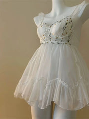 Embroidery Daisy Lace Embroidered Nightdress