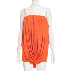 Bandeau Pleated Drape Mini Dress