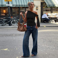 Off-Shoulder Tie-Up Top - Regular Fit