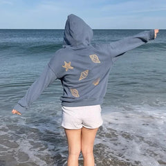 Seashell Embroidery Hoodie