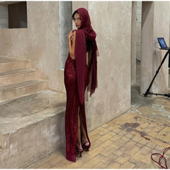 Strapless Sequin Maxi Dress