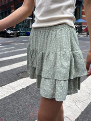 Floral Print Elastic Waist Mini Skirt