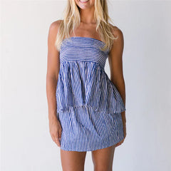 Plaid Peplum Tube Top And Mini Skirt Set
