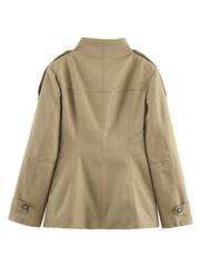 Khaki Spliced Single Breated Jacket