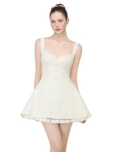 White Floral Printed Back Lace Up A-line Mini Dress