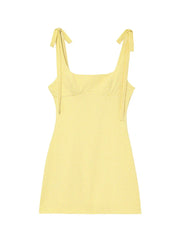 Checkered Tie Up Straight Mini Dress