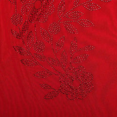 Red Spaghetti Strap Backless Mini Rhinestone Dress