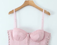 Bustier Side Strap Asymmetric Hem Sling Mini Dress