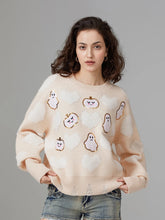 Halloween Fuzzy Ghost Pumpkin Pattern Sweater