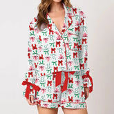 Bow/Boots Print Loungewear Pajama Set