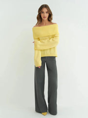 Off Shoulder Knit Sweater