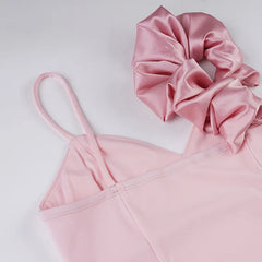 Pink 3D Ruffle Puff Mini Dress