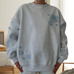 Embroidered Floral Graphic Sweatshirt