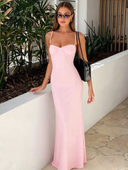 Spaghetti Strap Solid Maxi Dress