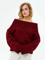 Off Shoulder Knit Sweater