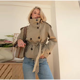 Stand Collar Short Trench Jacket