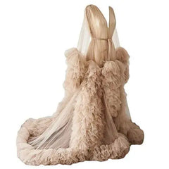 Long Tulle Fluffy Sleepwear Robes