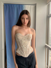 Lace Fishbone Corset Top