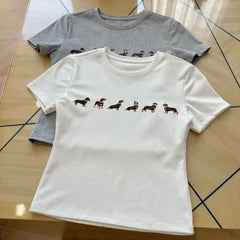 Cartoon Dog Short Sleeve Tee