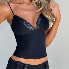 Sequin Strap Cami Top