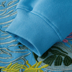 Sun Coral Embroidered Hooded Sweatshirt