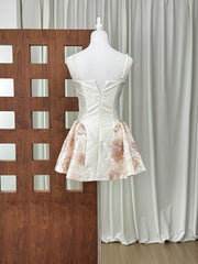 Spaghetti Strap 3D Floral Sequin Patchwork Mini Dress