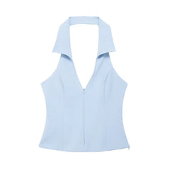 Light blue halter top
