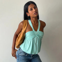 V-neck Strap Halter Tank Top