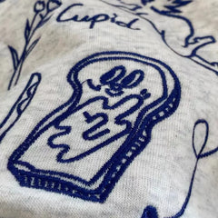 Grey Heart Embroidered Sweatshirt