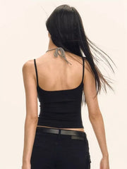 Dual Strap Black Tank Top