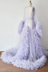 Long Tulle Fluffy Sleepwear Robes