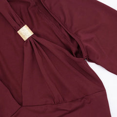 Deep V-Neck Halter Bodycon Mini Dress