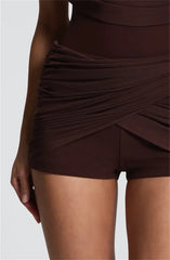 Draped Mesh Cape Sleeve Playsuit