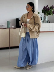 Striped Drawstring Puff Pants