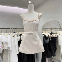 Satin Strapless Bustier Mini Dress