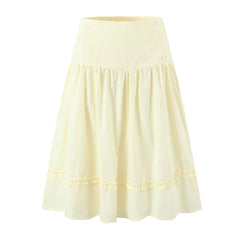 Buttons Low Waist Midi Skirt