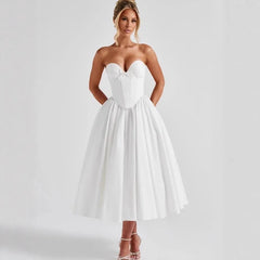 Sweetheart Neckline Bustier Strapless Maxi Dress