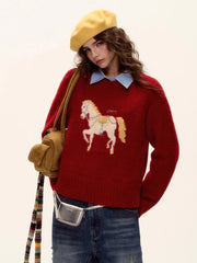 Red Horse Graphic Sweater